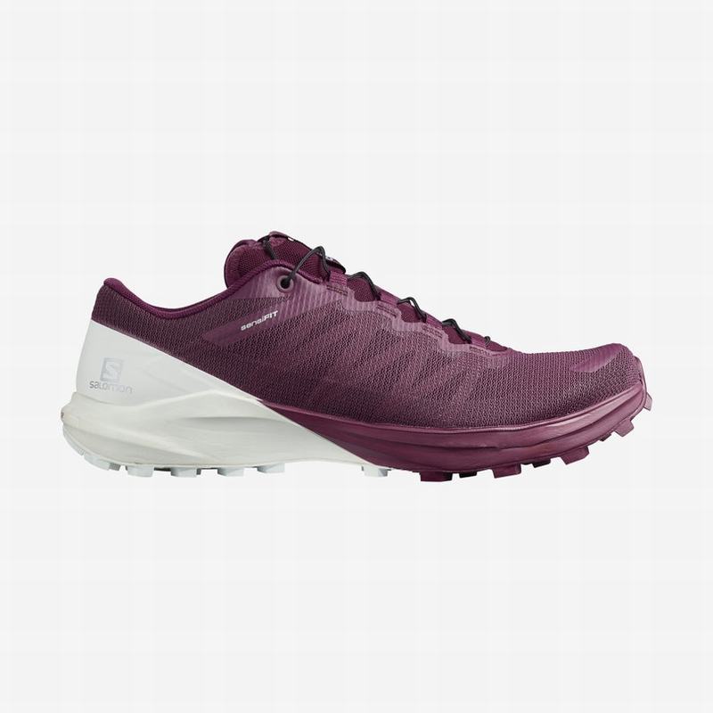 Salomon SENSE PRO 4 - Womens Trail Running Shoes - Purple/White - NZ (86192-YOGC)